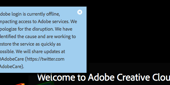 Adobe Creative Cloud Outage Prevents Users From Accessing Services
