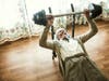 Grandma Weightlifting in Living Room