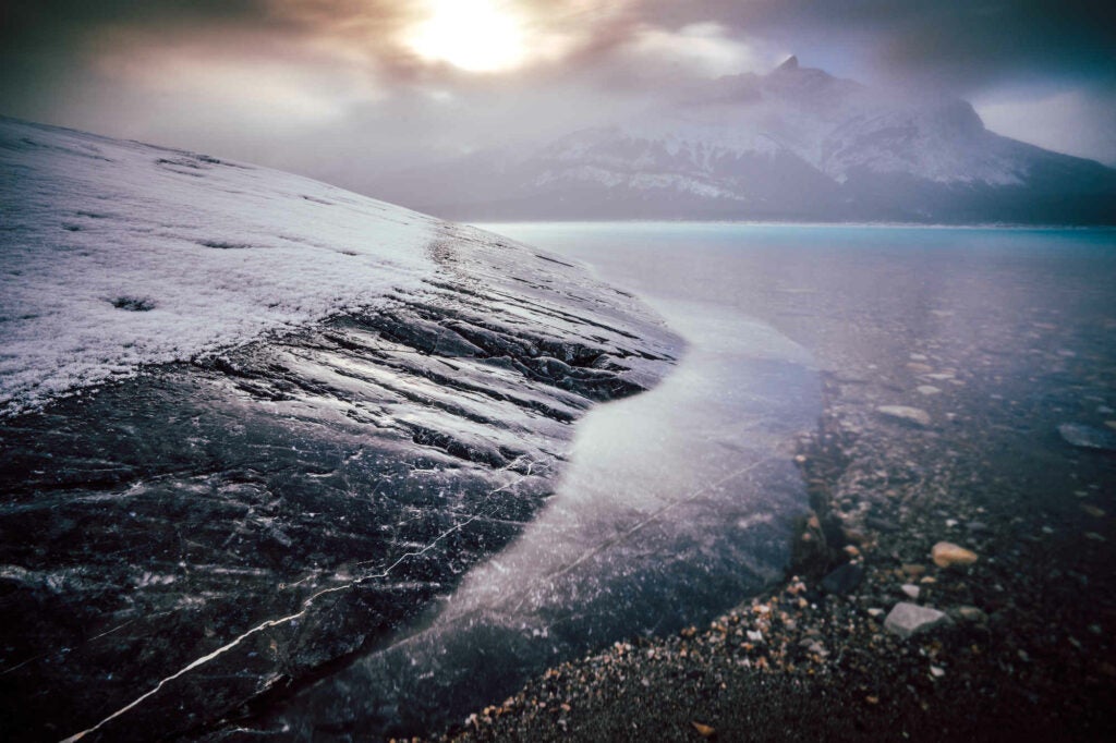 A dreamy morning at Abraham Lake, Alberta, Canada