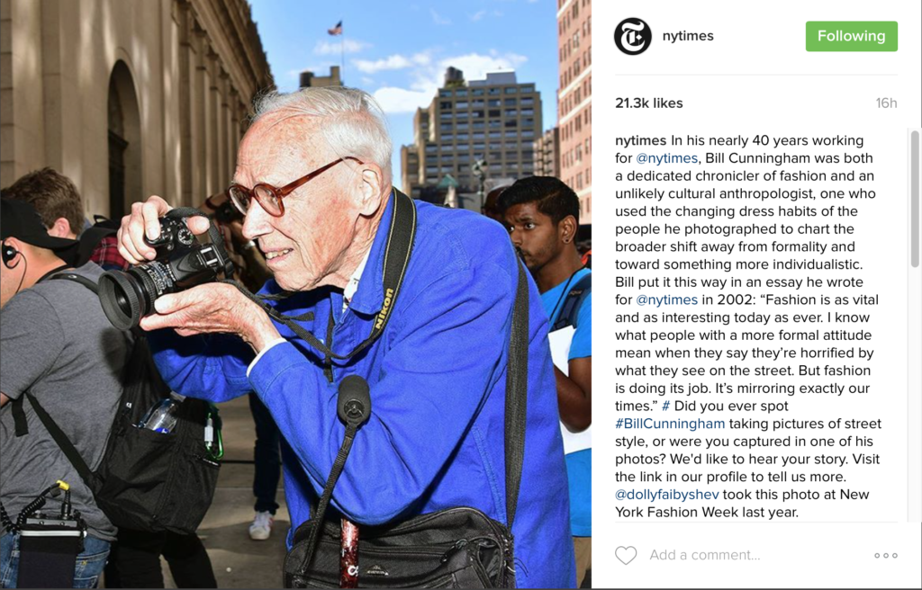Bill Cunningham, Influential Street Fashion Photographer, Dies at 87