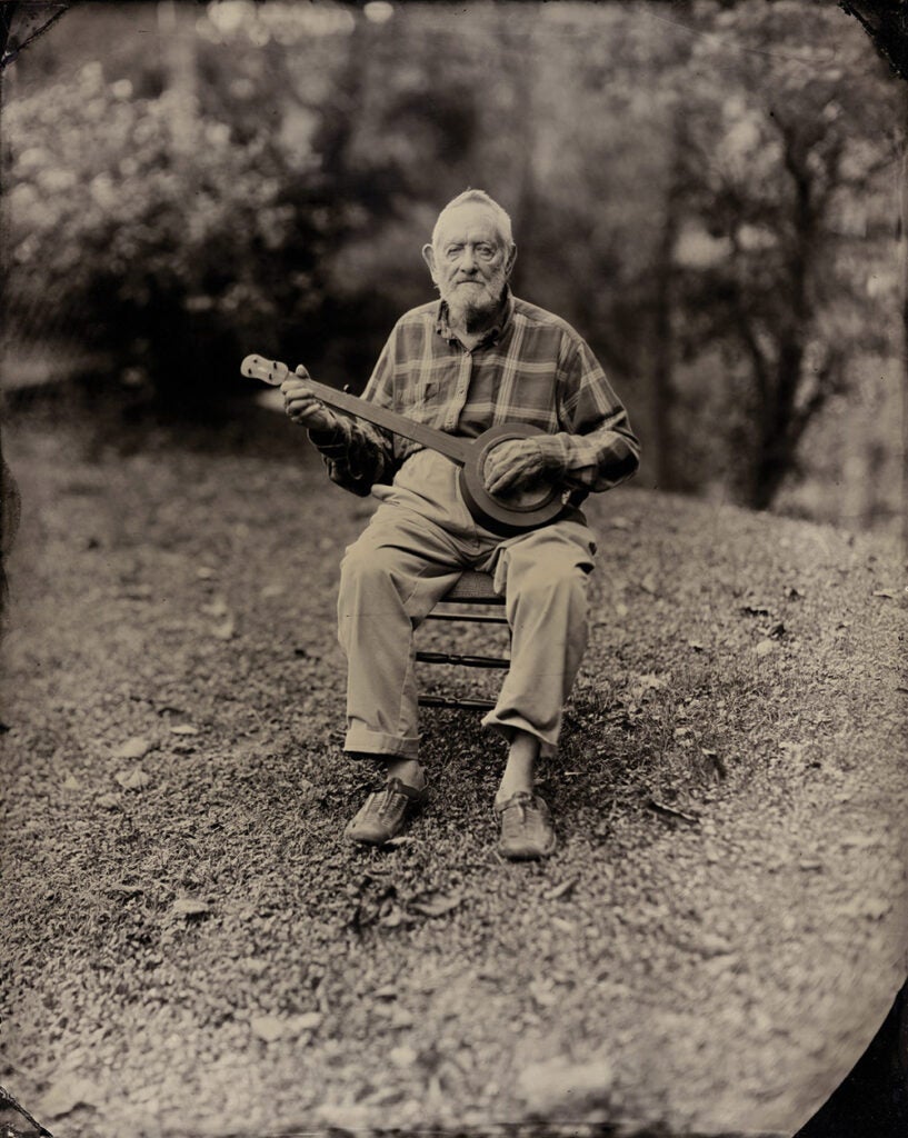 Frank George of Walton with banjo