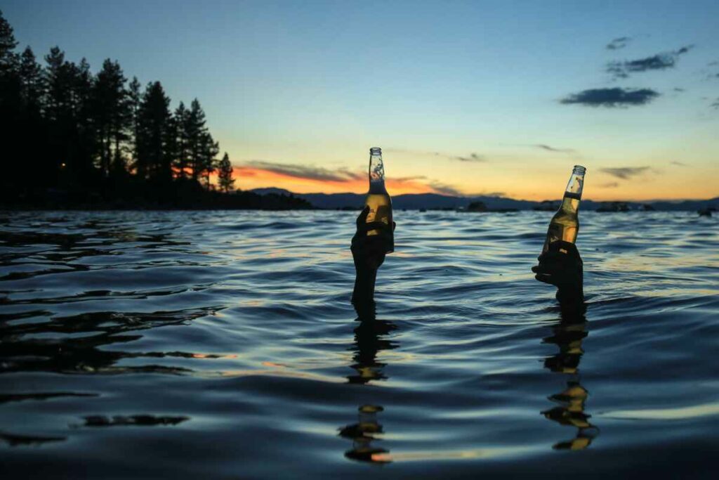 A well deserved beer after a hard day of hiking.