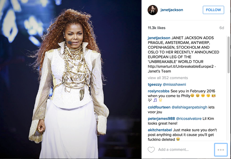 Janet Jackson Concert videos get users banned from Instagram