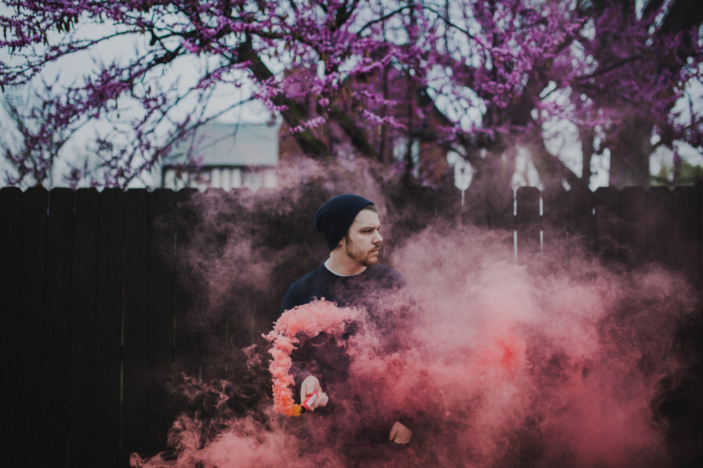pink smoke bomb picture