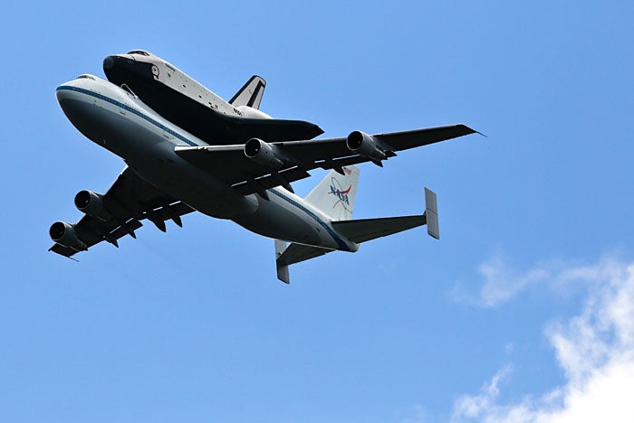 Assistant Web Editor Dan Bracaglia made this images of the Space Shuttle Enterprise's final flight from Washington DC to its new home in New York City. He captured the shuttle over the Hudson River. Shot with a Canon 5D Mark III, mounted on a Gitzo tripod, Dan affixed a Canon 400mm f/2.8mm lens for a nice tight crop. The image was made at ISO 200, f/5.6, 1/4000 sec. Read more about the Enterprise's final flight over on PopSci and check out their photo gallery for more images.