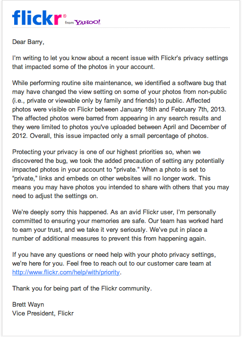 flickr email