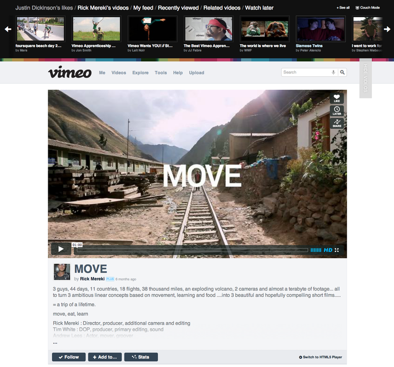 Vimeo Redesign Main