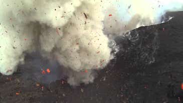 DJI Phantom Camera Drone Sent Flying Into The Mouth Of Active Volcano
