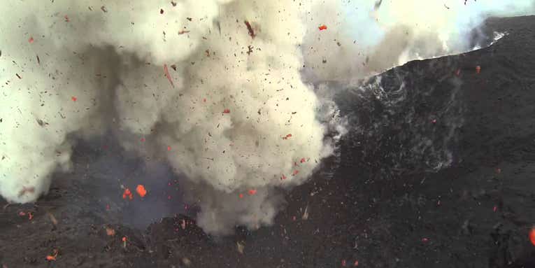 DJI Phantom Camera Drone Sent Flying Into The Mouth Of Active Volcano