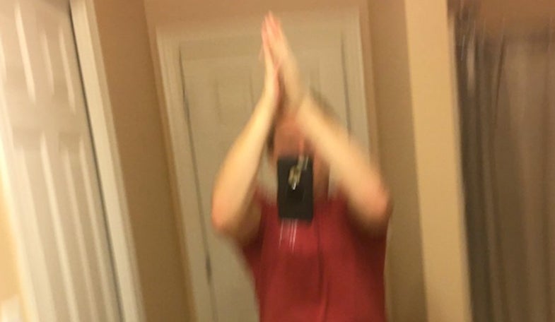 Self high five selfie social media trend