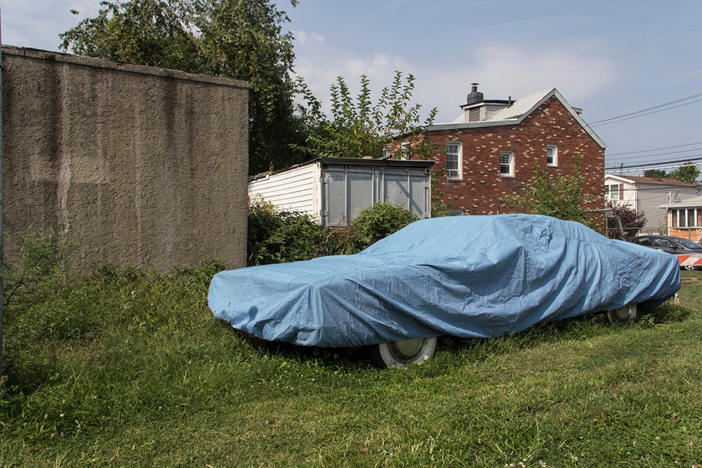 Blue covered car