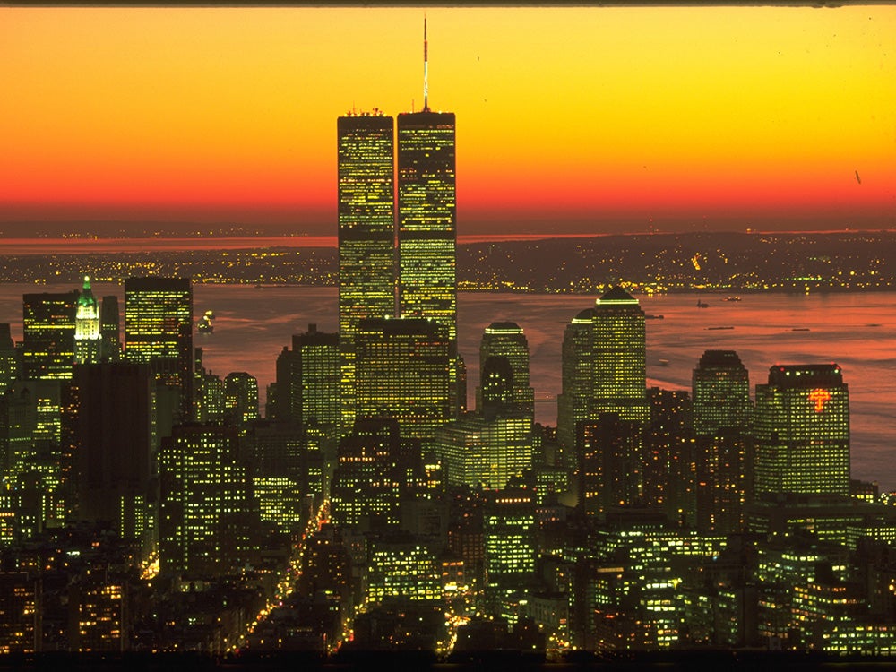 world trade center sunset