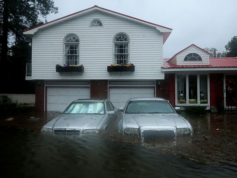 flooded home after Hurricane Florence