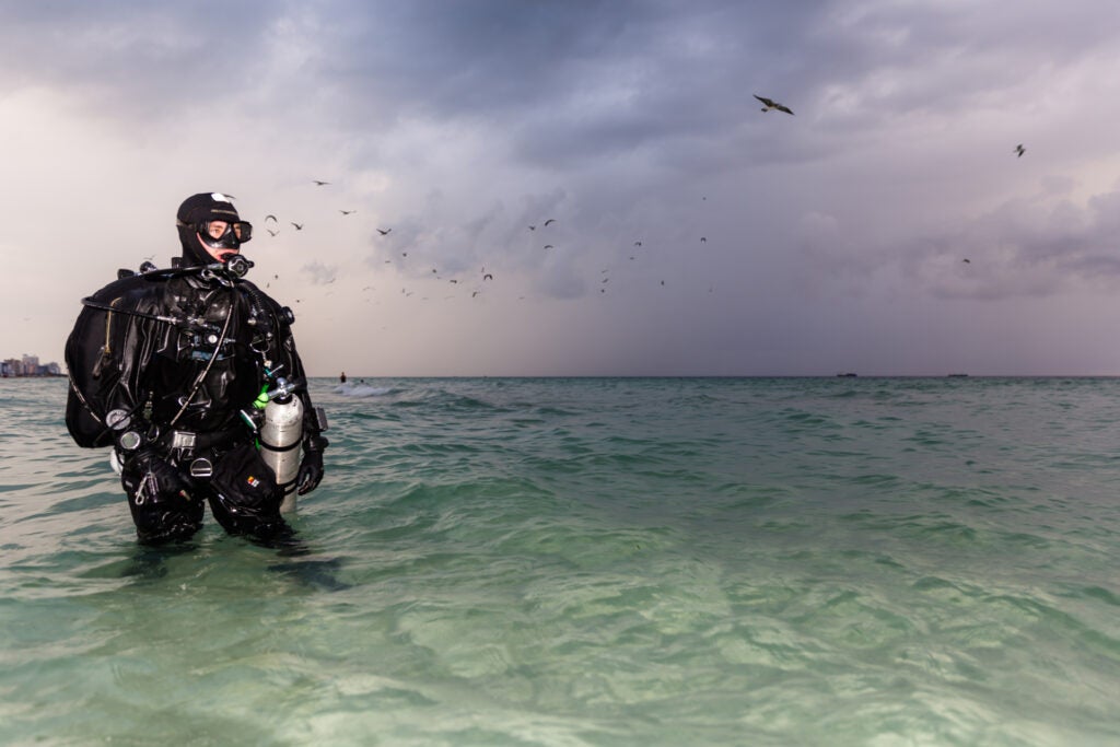 Scuba Diver in Storm