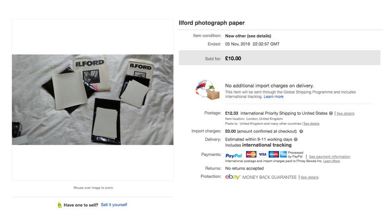 oops photo paper auction