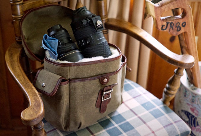 Explorer Lens Pouch, Waxed Canvas and Leather Lens Bag