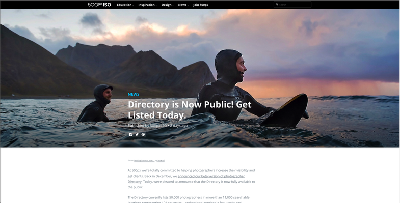 500px's new directory