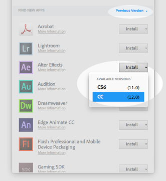 adobe cc old versions