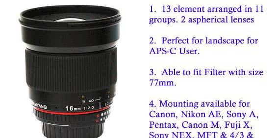 New Gear: Samyang APS-C 16mm f/2 Lens