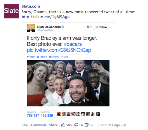 Oscars Celebrity Sefie Photo