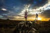 Two Hamer tribe shepherdes observing the Omo valley.