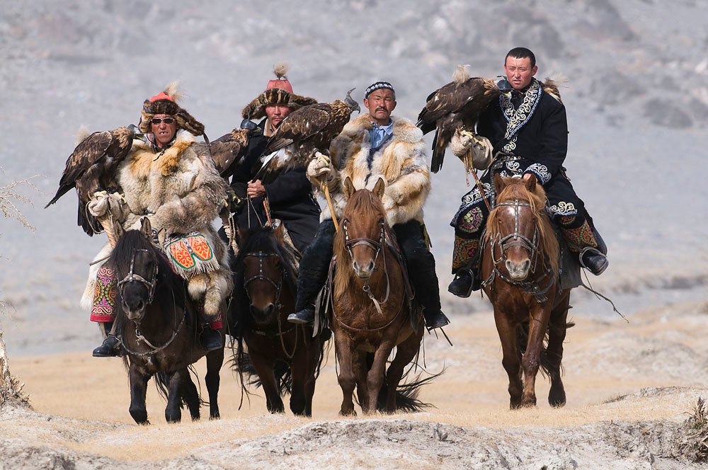 Kazakh Eagle hunters Western Mongolia