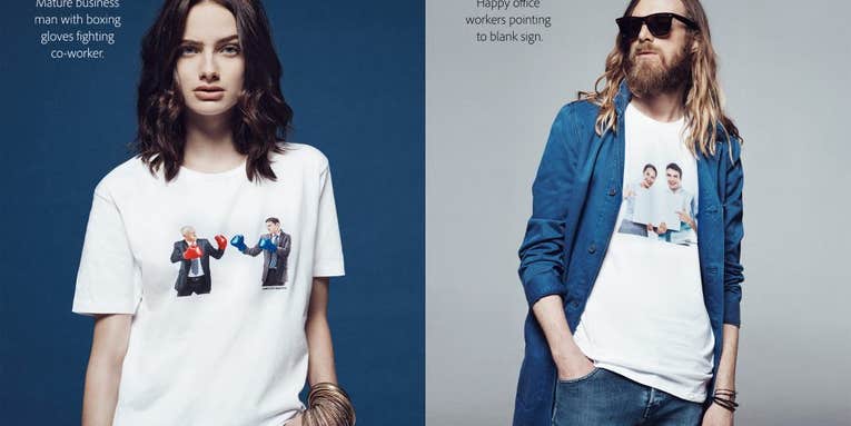 Adobe’s Clever Marketing Campaign Turns Cliche Corny Stock Photography Into A Clothing Line