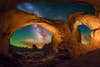 Double Arch Panorama at Night