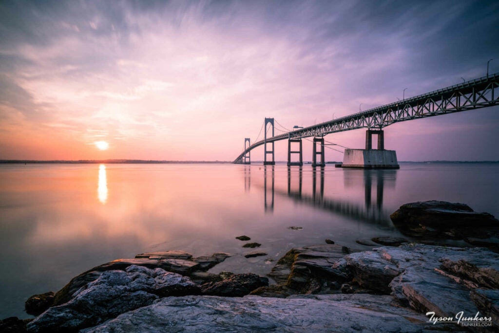 Newport is an incredible town where everything is asking to be photographed so it was to no surprise that the sunrise was absolutely incredible. I used a sun surveyor app the night before and saw that the sun would be rising right next to the Claiborne Pell Newport Bridge. I had to get up around 4:30 am to get to the right spot on time. It was absolutely beautiful there. Not a single person was up and not a single car was on the road. It was eerily quiet, but once the sun started to rise there could have been a marching band next to me and I probably wouldn't have noticed.