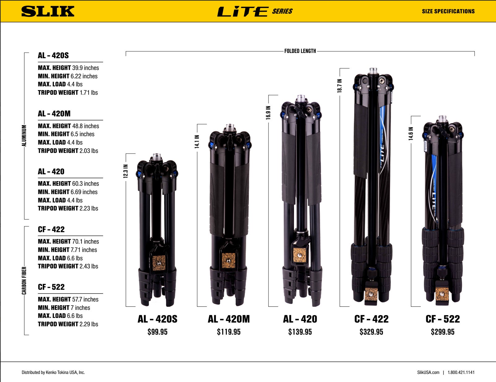 Slik Lite Tripods Come Equipped With A Removable LED Flashlight In The