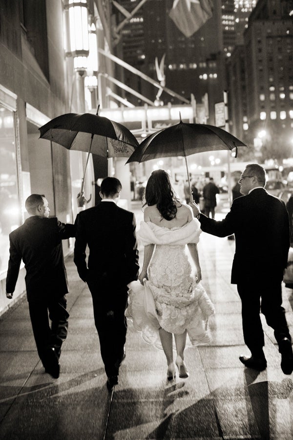 Rain can't spoil a wedding on New York’s Park Avenue.