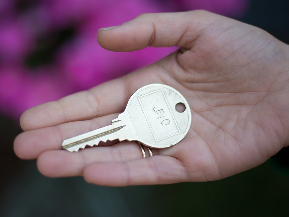 large key in a hand