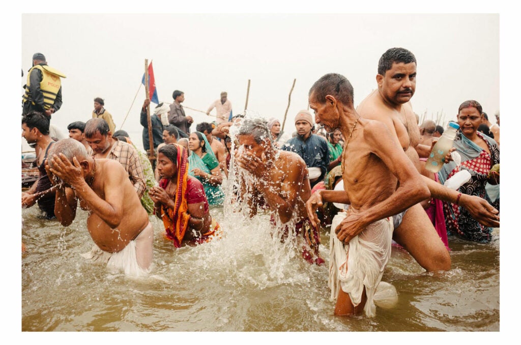 People bathing in the Ganges
