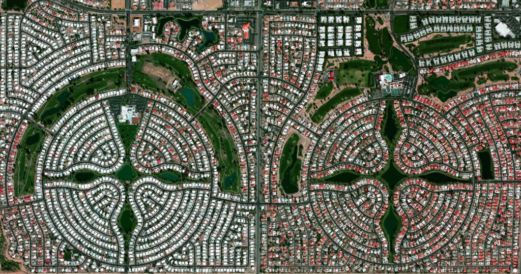 Image © DigitalGlobe, Inc.; caption © Benjamin Grant, 2016