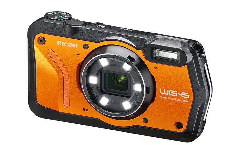 Orange Ricoh WG6 camera