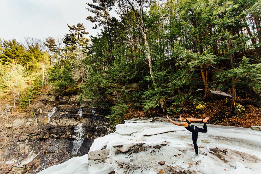 yoga in nature photo in color