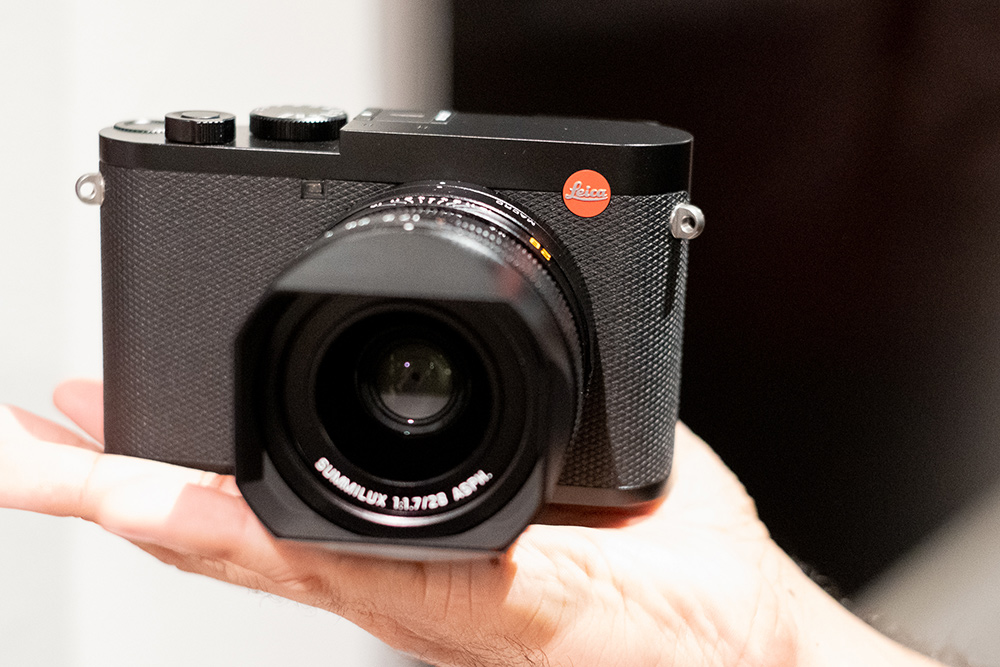 Leica Q2 camera in hand