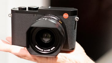 Leica Q2 camera in hand