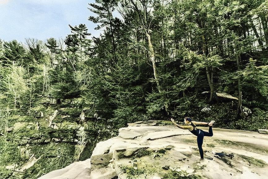 Yoga in nature photo colorized