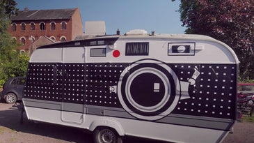 trailer painted like a camera