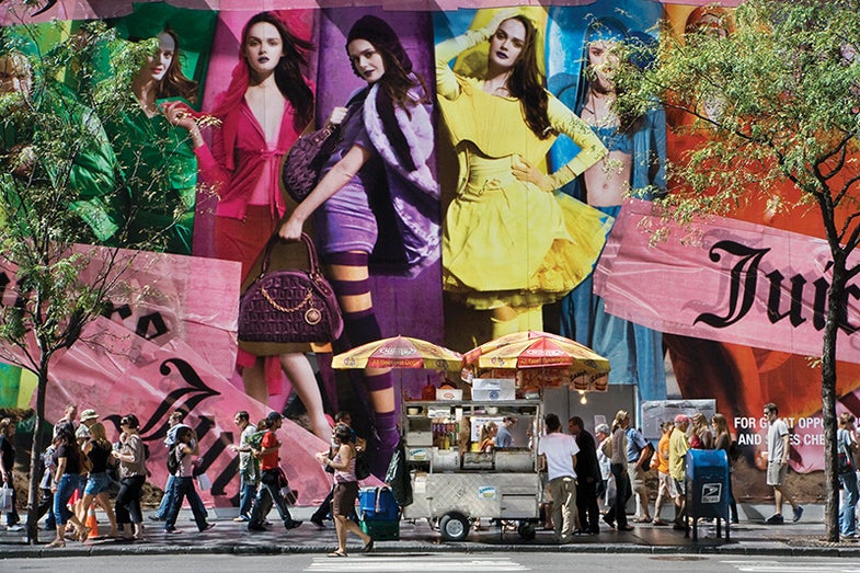 Sep 07 2008 - New York, New York, United States: People passing by a Juicy Cuture billboard on 5th Avenue. (Natan Dvir / Polaris Images) /// Billboards