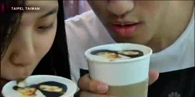 Taiwanese Coffee Shop Prints Photos of Couples On Lattes