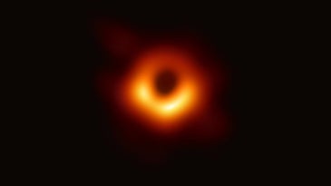 an orange ring against a black background