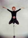 lucille ball jumping with flower