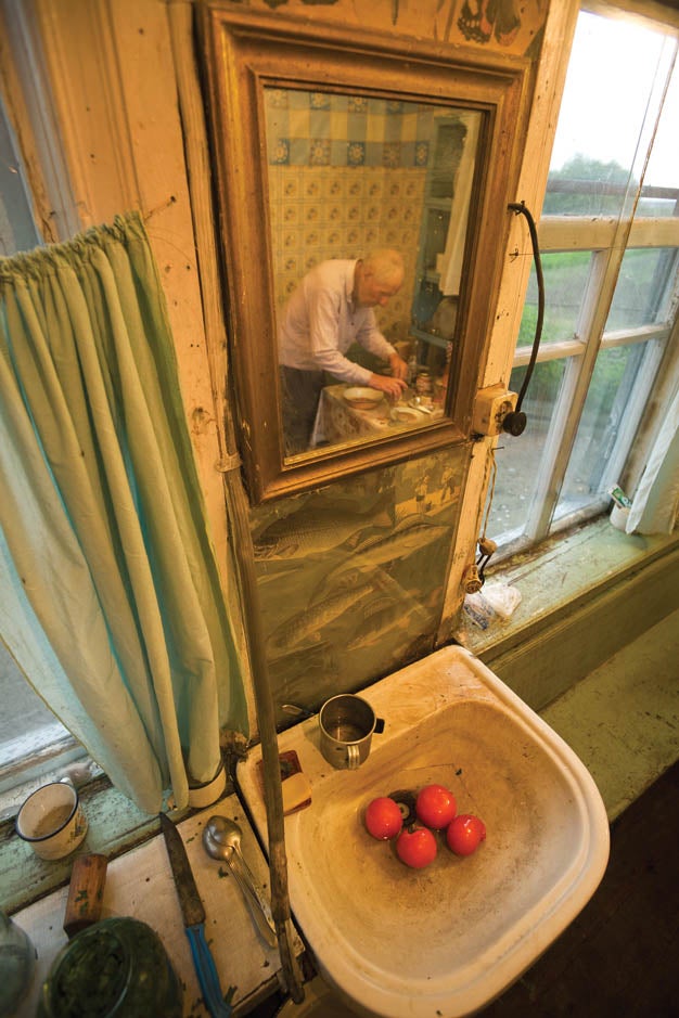 Tomatoes from the garden of Ivan Martynenko, 77, and his wife, Gapa Semenenko, 82, who returned after being evacuated from their home in the Exclusion Zone, Illintsy, Ukraine, 2005.