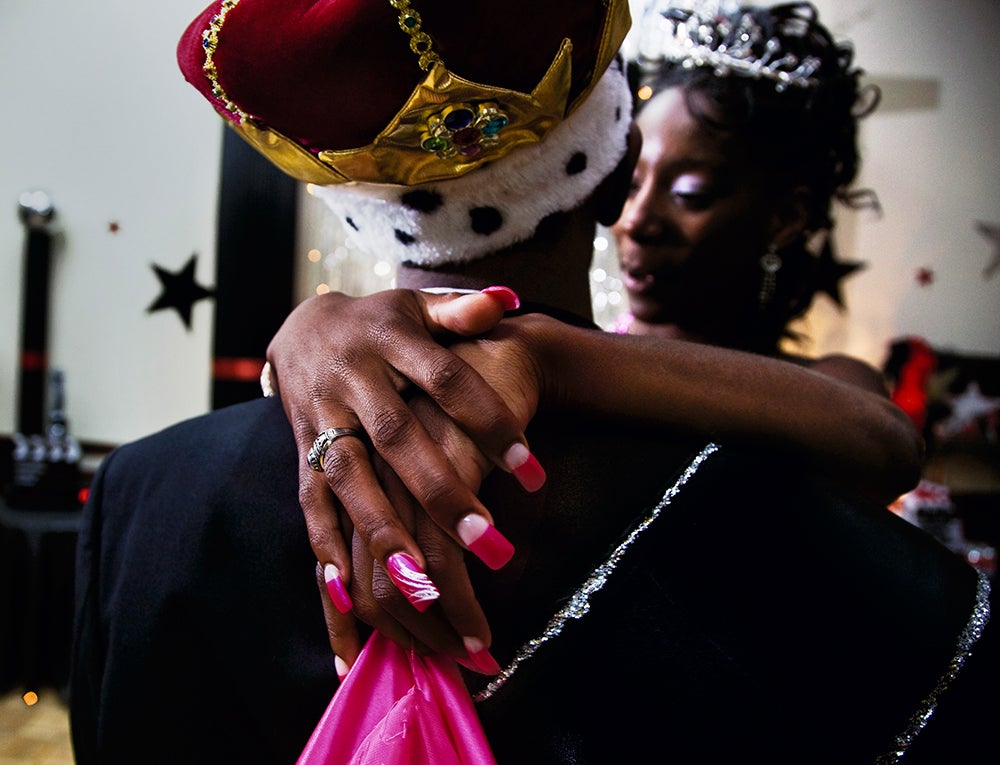 The Prom King and Queen, dancing at the black prom, 2009
