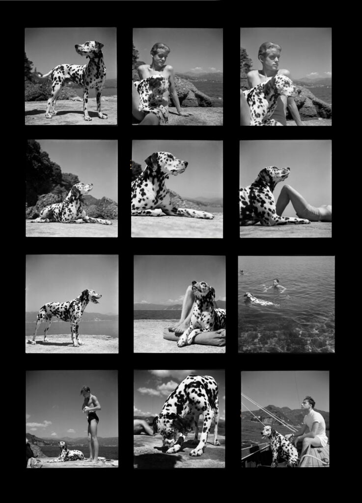 ITALY. Liguria. Portofino. 1936. Reconstructed contact sheet for the image Man and Dog in Portofino.