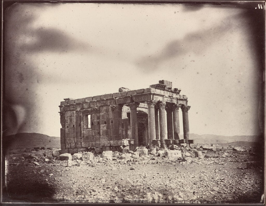 Temple of Baalshamin, Louis Vignes, 1864. Albumen print. 8.8 x 11.4 in. (22.5 x 29 cm). The Getty Research Institute, 2015.R.15