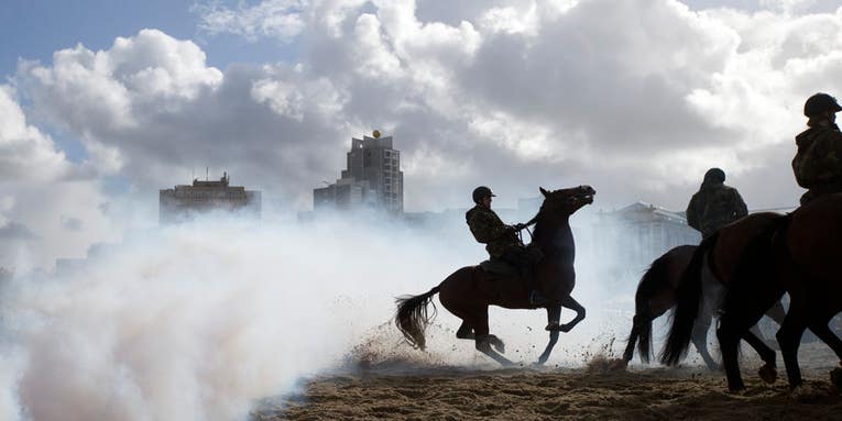 Photo of the Day: Horses and Smoke Grenades
