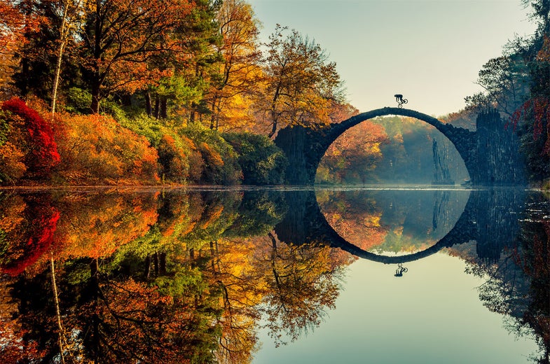 Man biking in nature